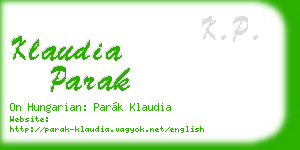 klaudia parak business card