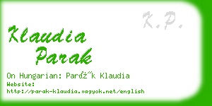 klaudia parak business card